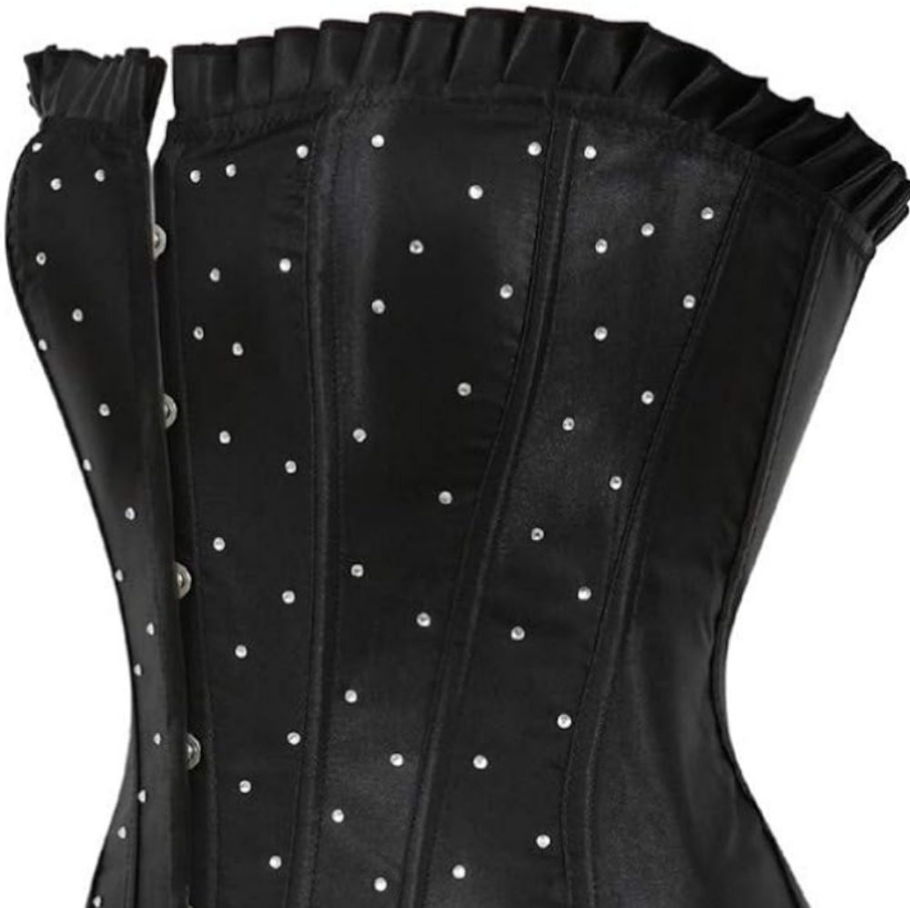 Black rhinestone corset